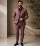 Men's Dusty Pink 3 Piece Suit - Basaad Bespoke
