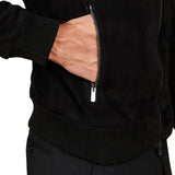 Men's Suede Leather Black Bomber Jacket