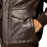 Men's Aviator A2 Vintage Brown Leather Bomber Jacket