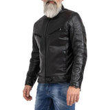 Men's Vintage Slim Fit Black Motorcycle Leather Jacket