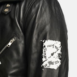 Unisex Black And White G Eazy Leather Jacket