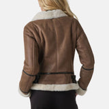 Women’s Brown Shearling Aviator Leather Jacket