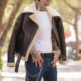Rocky IV Sylvester Stallone Bomber Shearling Leather Jacket