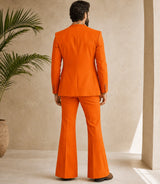 1970s Men's Orange Disco 3 Piece Suit  Back - Basaad Bespoke
