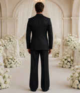70s Men's Double Breasted 2 Piece Suit Back - Basaad Bespoke