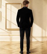 Men's Black Classic Velvet Shawl Lapel Tuxedo Back - Basaad Bespoke