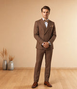 Men's Brown Groomsmen Wedding 2 Piece Suit - Basaad Bespoke