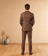 Men's Brown Groomsmen Wedding 2 Piece Suit Back - Basaad Bespoke