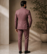 Men's Dusty Pink 3 Piece Suit Back - Basaad Bespoke