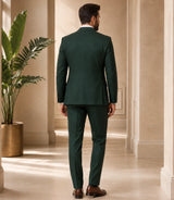 Men's Emerald Green 3 Piece Suit Back - Basaad Bespoke