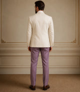 Men's Ivory & Lilac Tuxedo Back - Basaad Bespoke