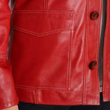 Fight Club Tyler Red Leather Jacket