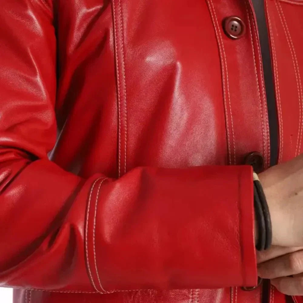 Fight Club Tyler Red Leather Jacket