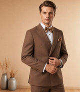 Shop Men's Brown Groomsmen Wedding 2 Piece Suit - Basaad Bespoke