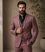 Shop Men's Dusty Pink 3 Piece Suit - Basaad Bespoke
