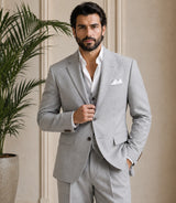 Shop Men's Grey 3 Piece Relaxed Fit Suit - Basaad Bespoke