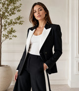 Shop Women's Black Double Breasted 2 Piece Back Suit - Basaad Bespoke
