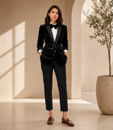 Women's Black velvet  Tuxedo - Basaad Bespoke