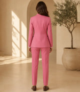 Women's One Button Peak Lapel Tuxedo Back - Basaad Bespoke