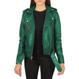 Women's Real Emerald Green Leather Jacket