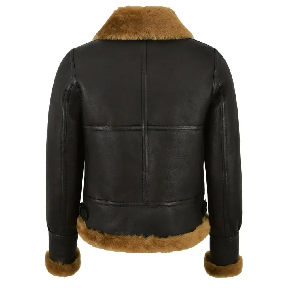 Women’s Black B3 Sheepskin Aviator Bomber Jacket