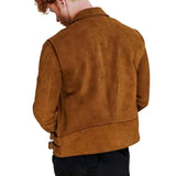 Men's Brown Moto Suede Leather Jacket
