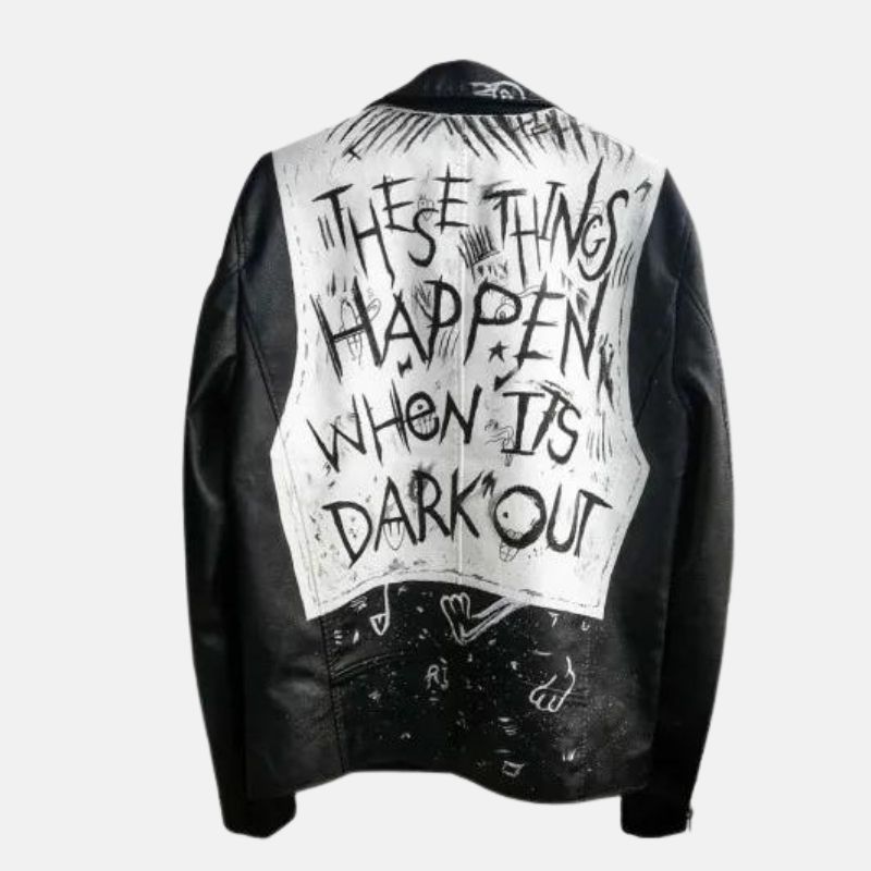 Unisex Black And White G Eazy Leather Jacket