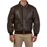 A2 Distressed Aviator Brown Leather Bomber Jacket