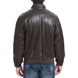 Men's Classic Fit Lambskin Leather Bomber Jacket