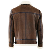 Men's Berlin Brown Shearling Bomber Leather Jacket