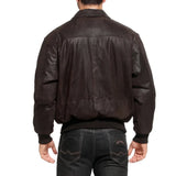 Men's Distressed Brown Leather A2 Bomber Jacket
