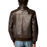 Men's Aviator A2 Vintage Brown Leather Bomber Jacket