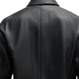 Men's Lamsbkin Black Relaxed Fit Black Bomber Jacket
