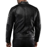 Men's Real Lambskin Black Cafe Racer Leather Jacket