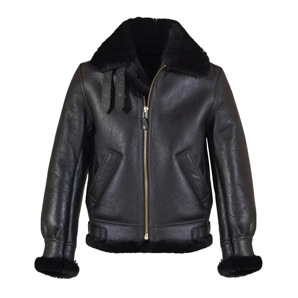 Men’s Sheepskin B-3 Leather Bomber Jacket