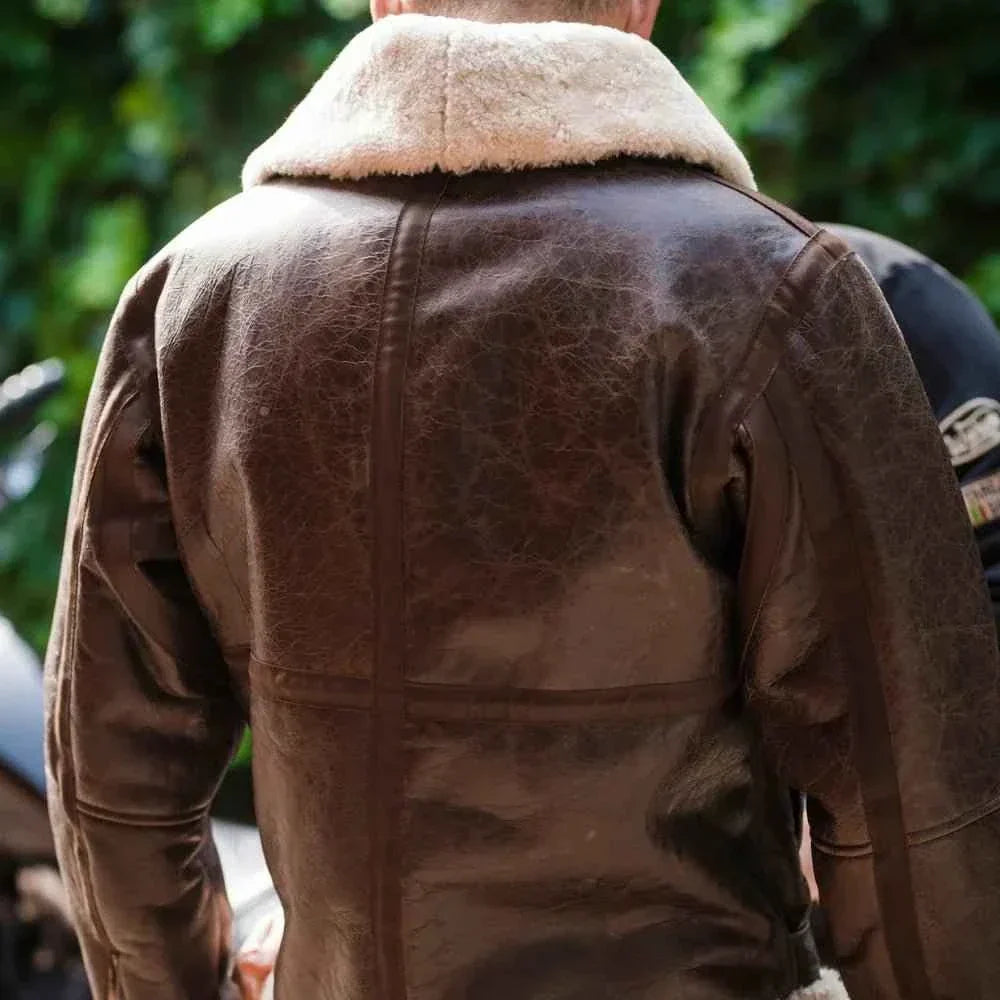 Rocky IV Sylvester Stallone Bomber Shearling Leather Jacket